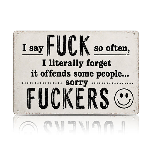Funny F*ckers Metal Sign – Sarcastic Office & Man Cave Wall Decor