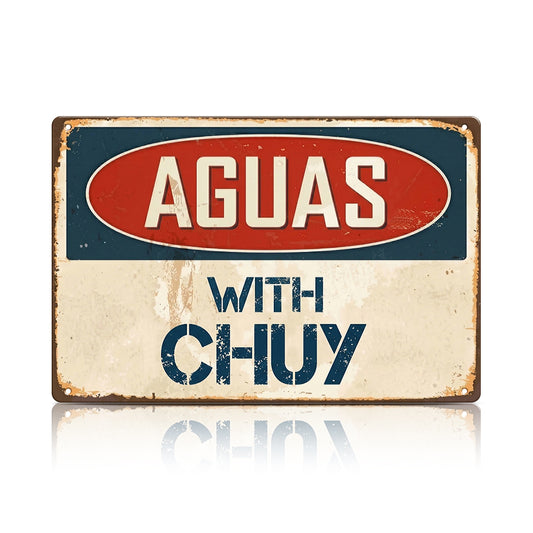 Custom “AGUAS with Name” Metal Sign