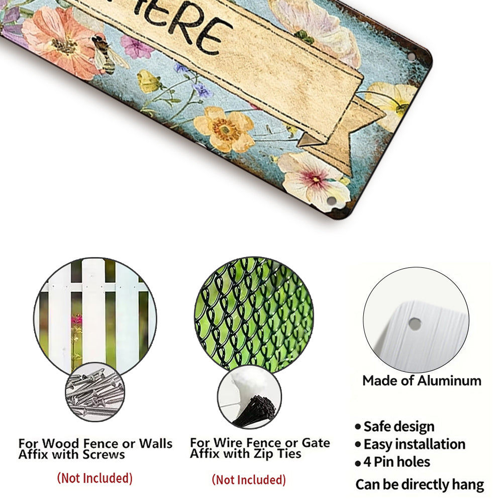 Custom Floral Garden Metal Sign