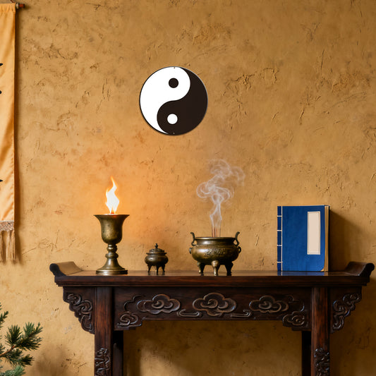 Yin Yang Round Tin Sign