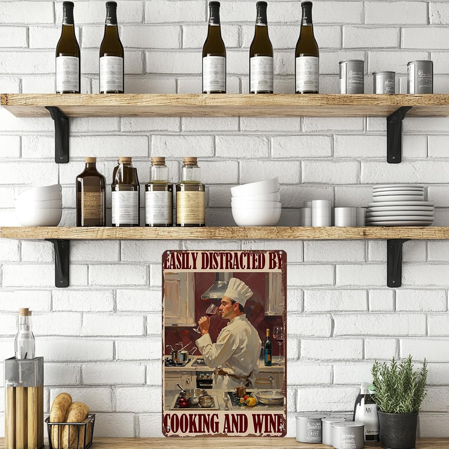 "Easily Distracted By Cooking and Wine" Funny Chef