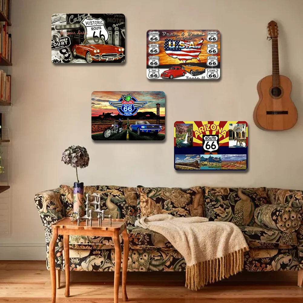 6pcs Historic Route 66 Collage