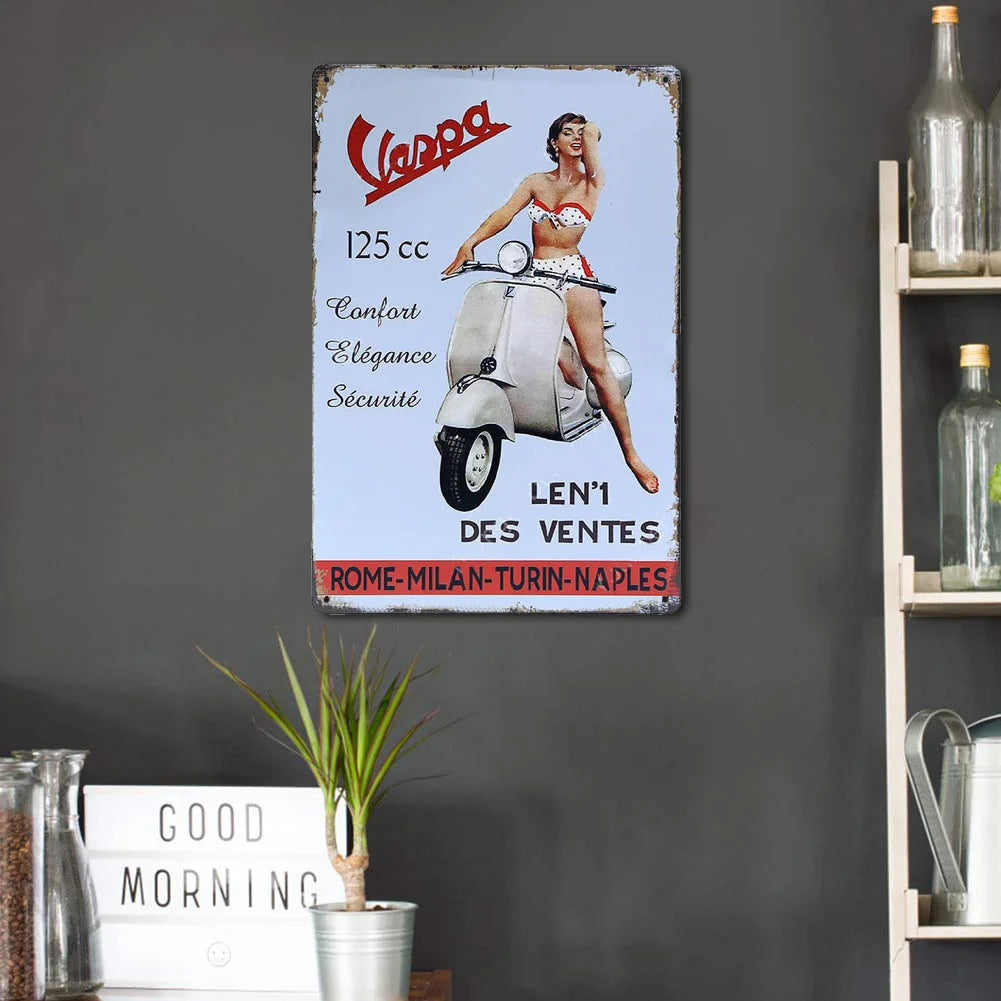 Vintage Vespa Scooter French Ad