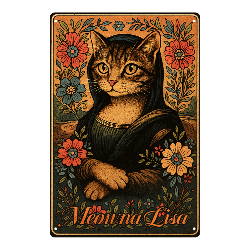 "Meowna Lisa" Funny Cat Art Parody
