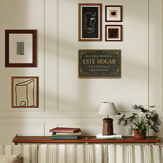 Que Dios Bendiga Este Hogar – Metal Wall Sign