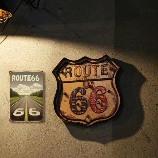 Vintage Route 66 Highway Metal Tin Sign