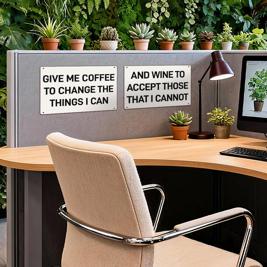 Give Me Coffee And Wine Metal Sign