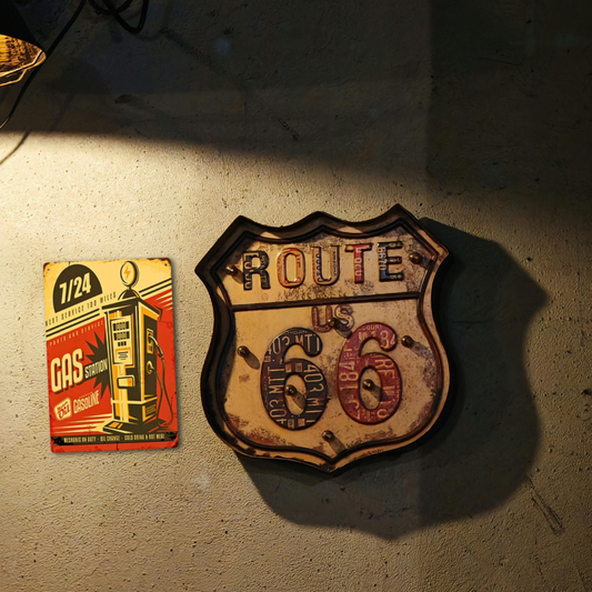 Vintage Gas Station 24/7 Pump Tin Sign