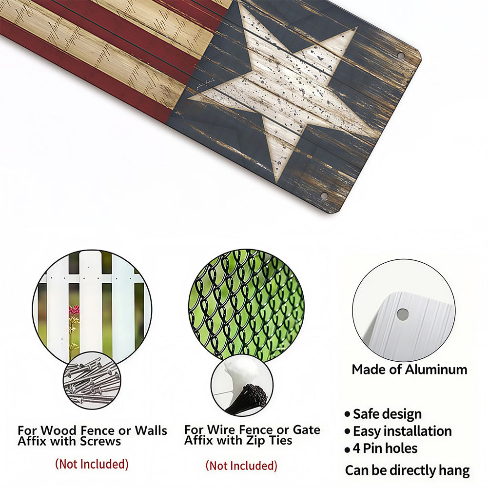 Vertical Freedom American Flag Metal Sign