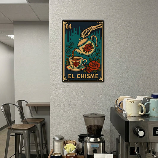 El Chisme Lotería Metal Sign