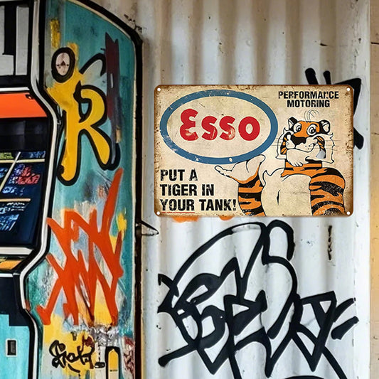 Esso Tiger Vintage Gas Station Sign