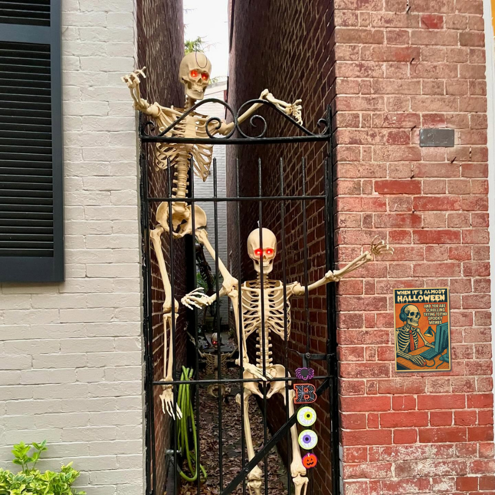 When It’s Almost Halloween — Spooky Skeleton Meme Poster