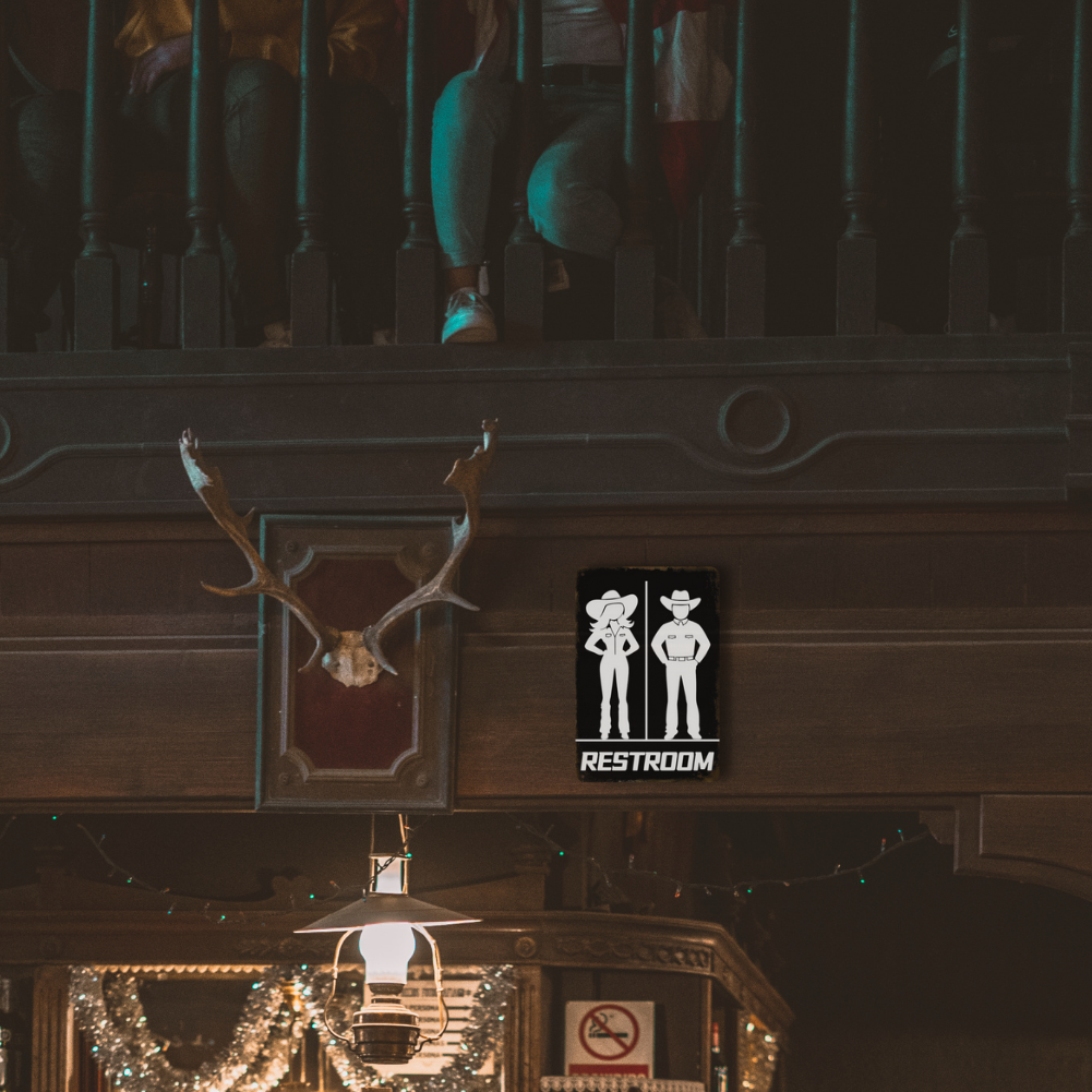 Restroom Cowboy & Cowgirl Silhouette