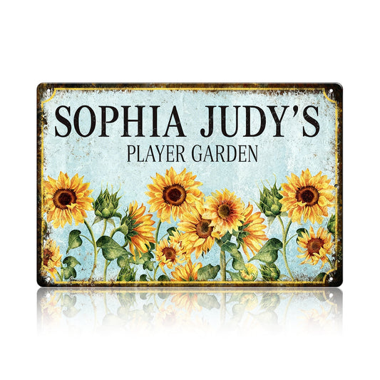 Custom Sunflower Garden Metal Sign