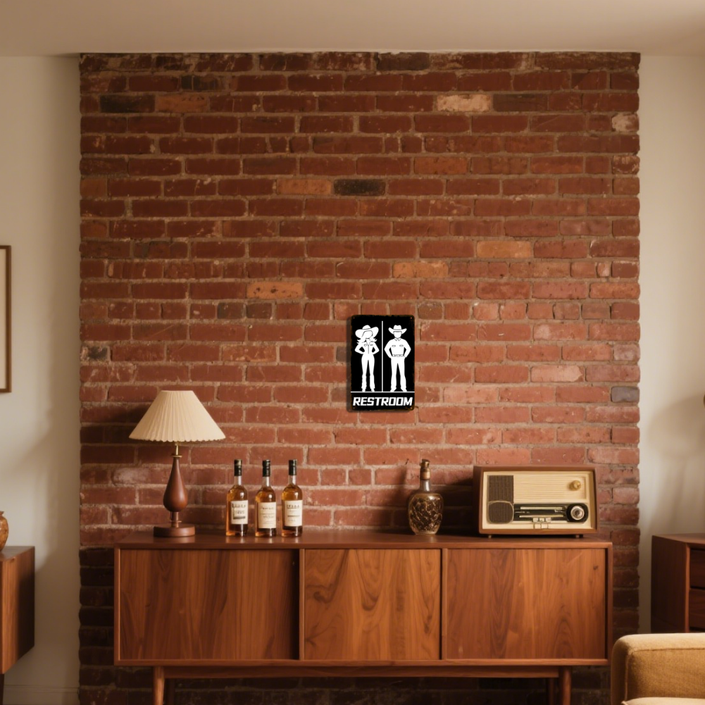 Restroom Cowboy & Cowgirl Silhouette