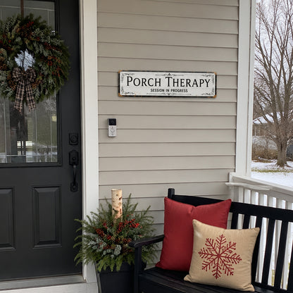 Funny Front Porch Wall Decor - Porch Therapy Session in Progress Metal Sign