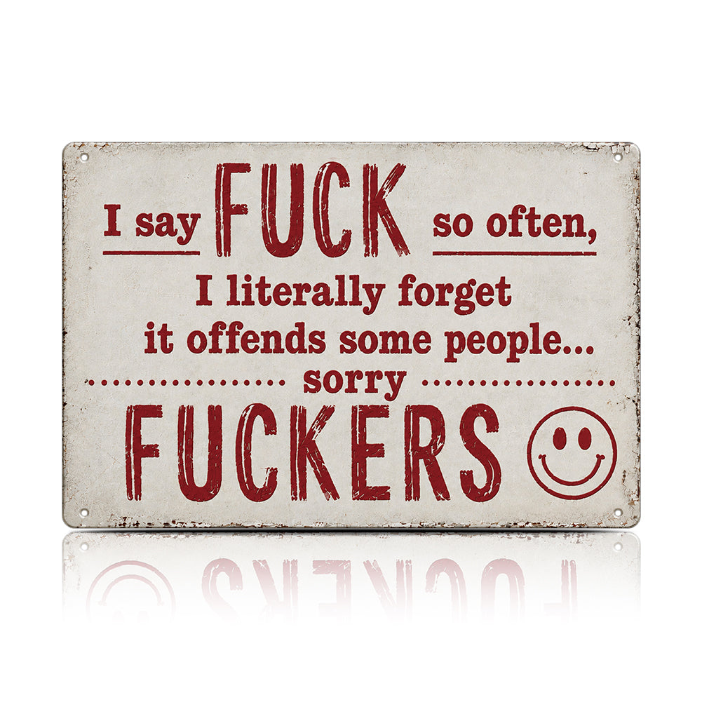 Funny F*ckers Metal Sign – Sarcastic Office & Man Cave Wall Decor