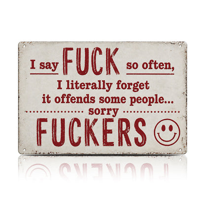 Funny F*ckers Metal Sign – Sarcastic Office & Man Cave Wall Decor