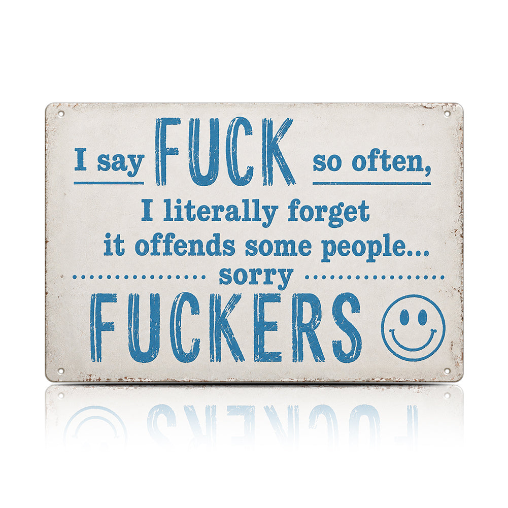 Funny F*ckers Metal Sign – Sarcastic Office & Man Cave Wall Decor