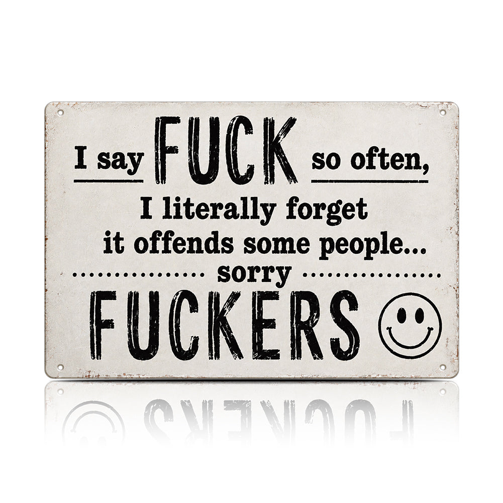 Funny F*ckers Metal Sign – Sarcastic Office & Man Cave Wall Decor