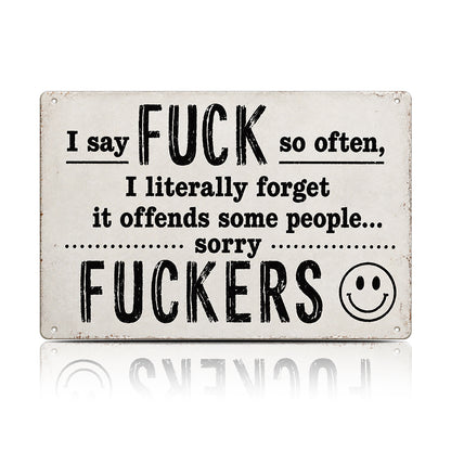 Funny F*ckers Metal Sign – Sarcastic Office & Man Cave Wall Decor