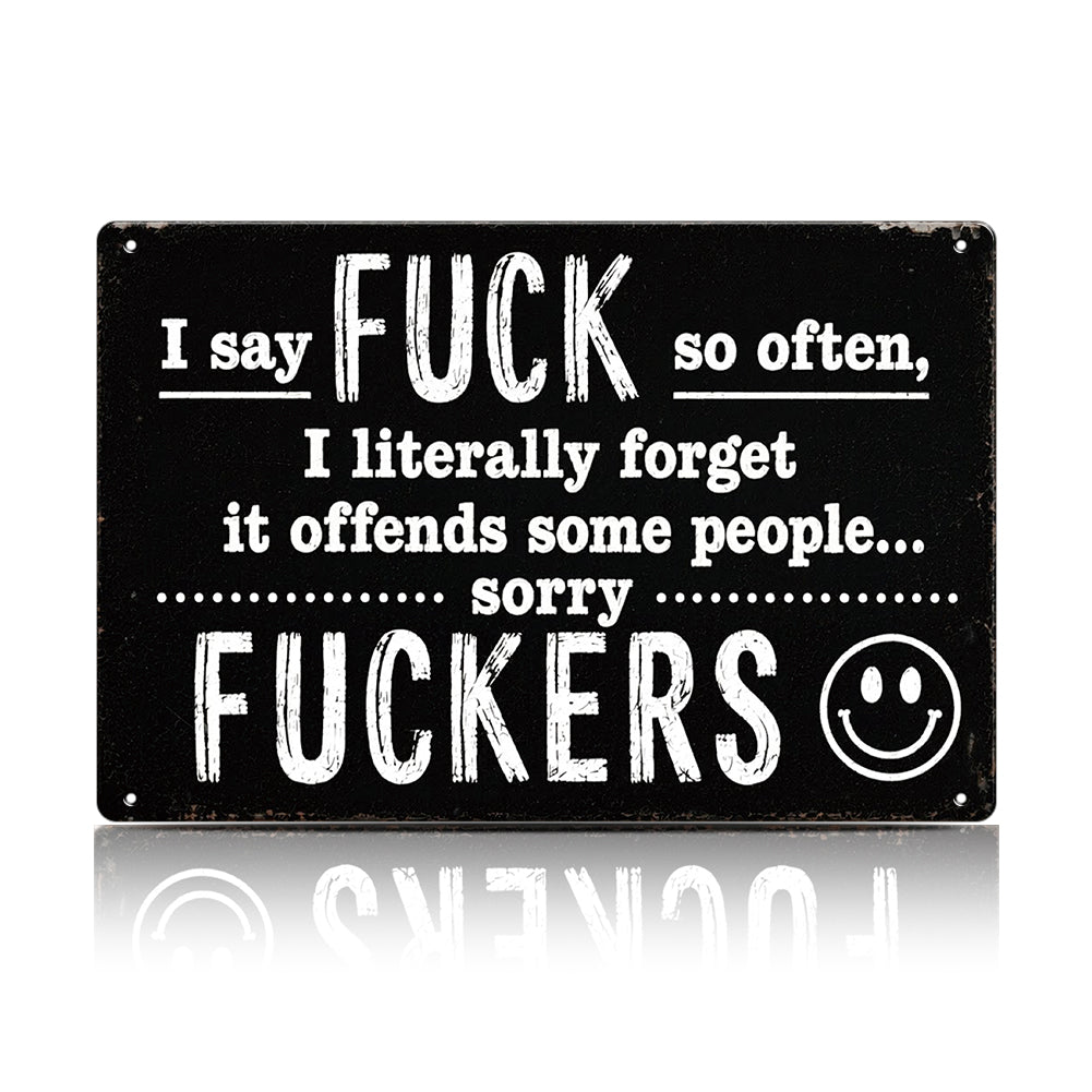 Funny F*ckers Metal Sign – Sarcastic Office & Man Cave Wall Decor