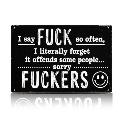 Funny F*ckers Metal Sign – Sarcastic Office & Man Cave Wall Decor
