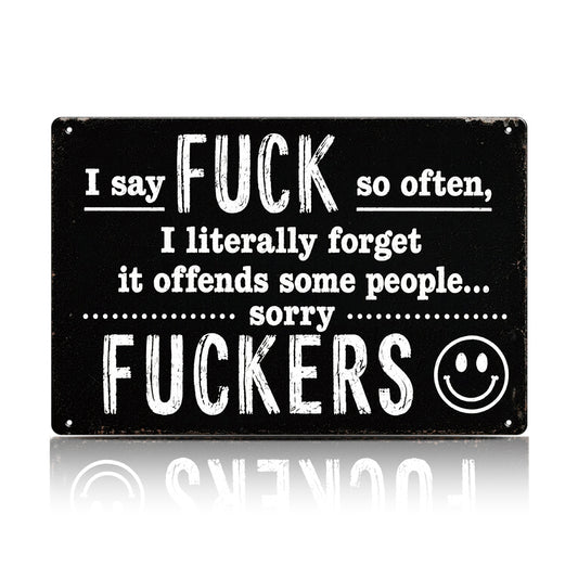 Funny F*ckers Metal Sign – Sarcastic Office & Man Cave Wall Decor