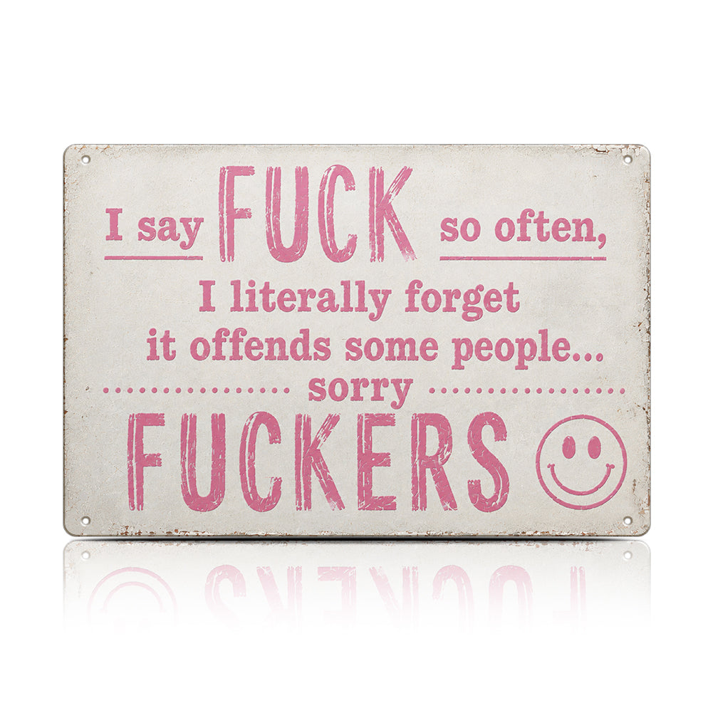 Funny F*ckers Metal Sign – Sarcastic Office & Man Cave Wall Decor