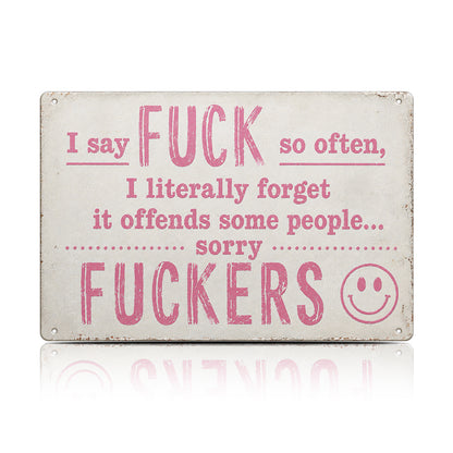Funny F*ckers Metal Sign – Sarcastic Office & Man Cave Wall Decor