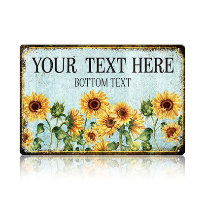 Custom Sunflower Garden Metal Sign