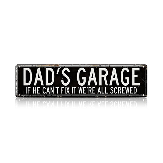 Funny Handyman Wall Decor - Dad's Garage Vintage Metal Sign
