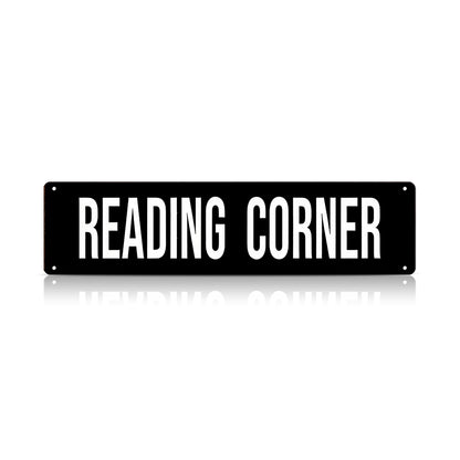 Reading Corner Metal Sign