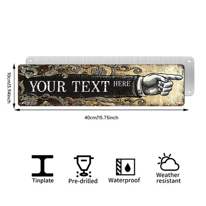 Custom Right  Pointing Hand Metal Sign