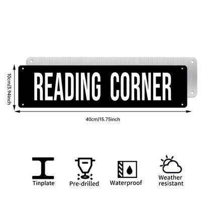 Reading Corner Metal Sign