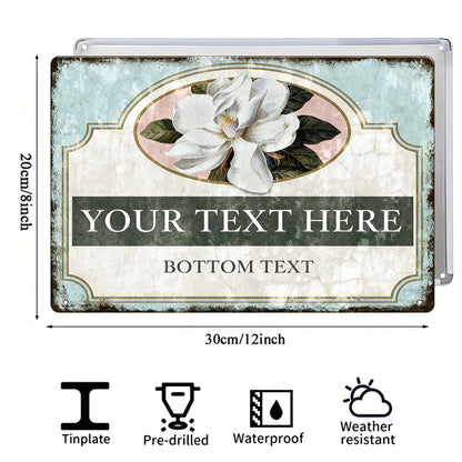 Custom Magnolia Garden Metal Sign