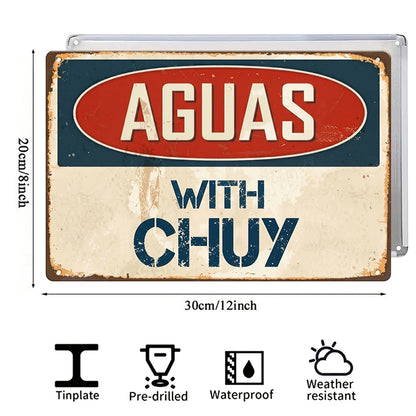 Custom “AGUAS with Name” Metal Sign