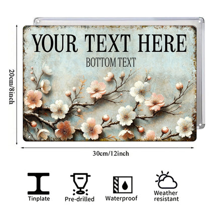 Custom Cherry Blossom Garden Metal Sign