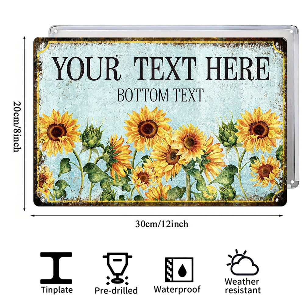 Custom Sunflower Garden Metal Sign