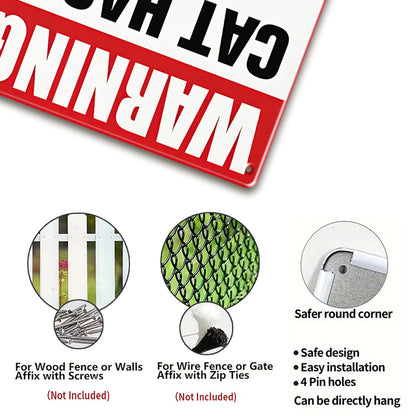 Funny Warning Dog & Cat Metal Sign