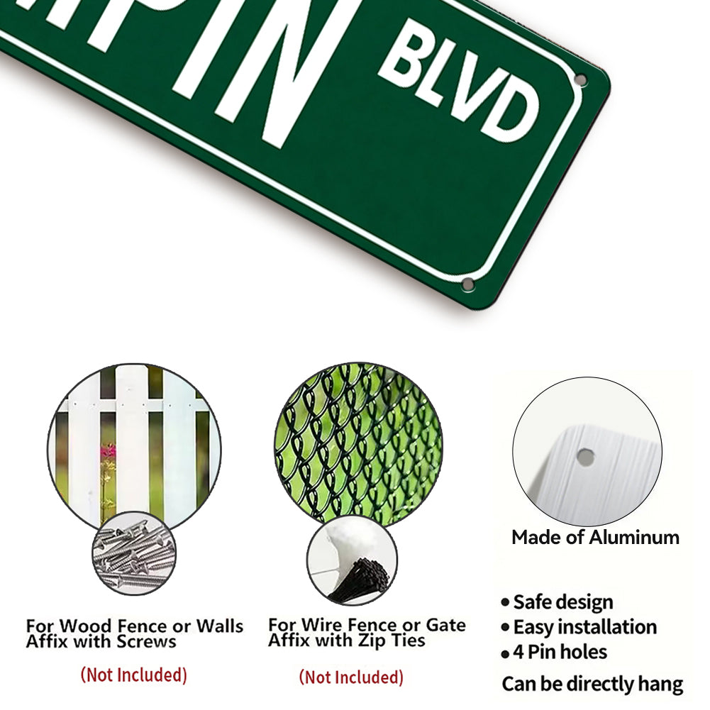 BIG PIMPIN BLVD Metal Street Sign