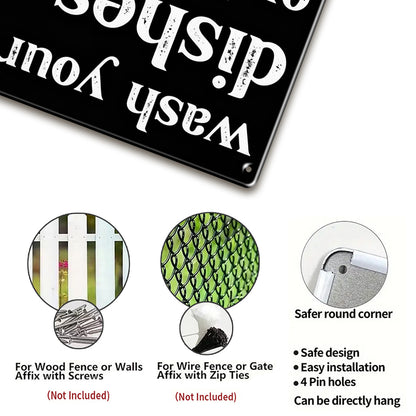 Wash Your Dishes Love Mom Metal Sign