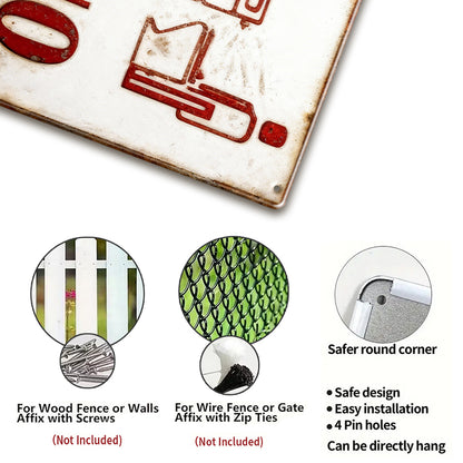 YES / NO Bathroom Rules Metal Sign