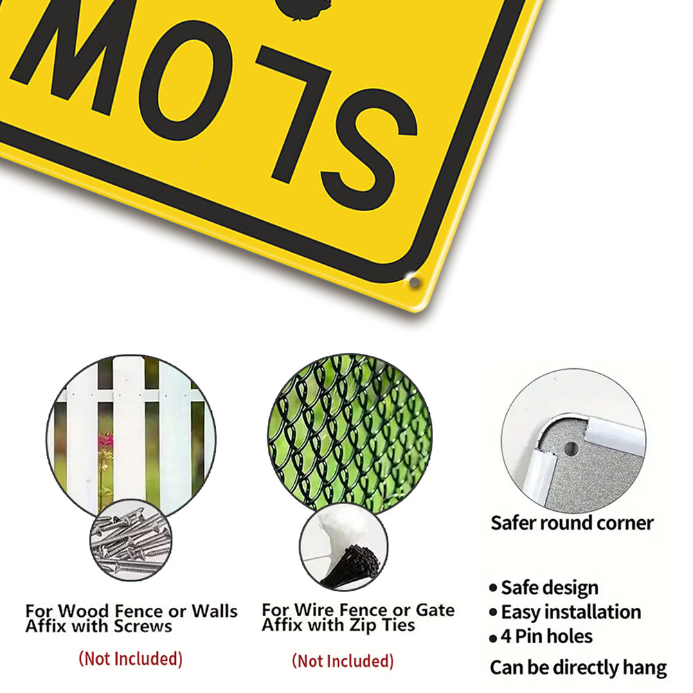 Slow – Autistic Child at Play Safety Sign (Yellow/Black)