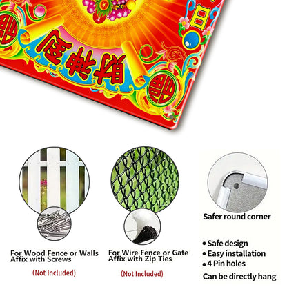 God of Wealth (Caishen) Tin Sign – Lucky Red New Year Wall Art