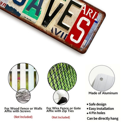 Jesus Saves Vintage License Plate Metal Sign