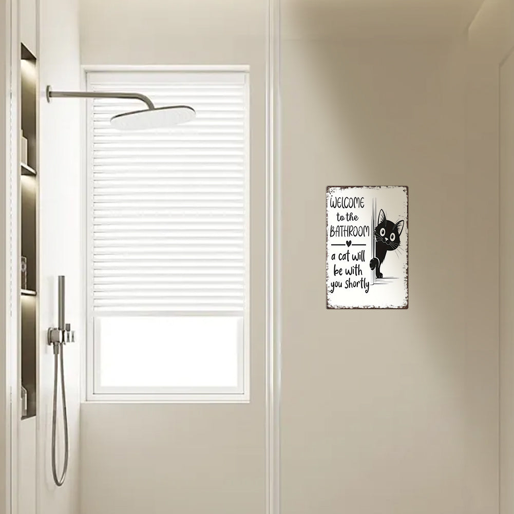 Cat Bathroom Sign – “A Cat Will Be With You Shortly”