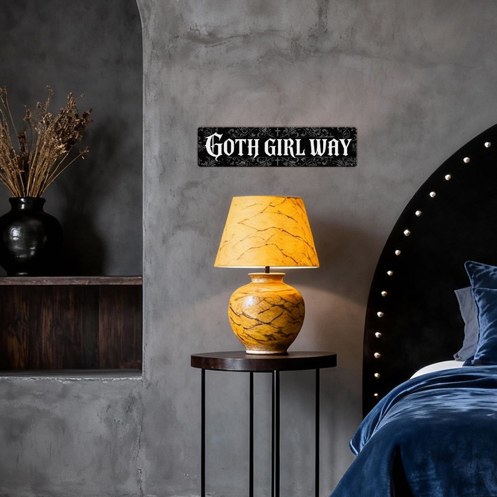 Goth Girl Way Metal Sign