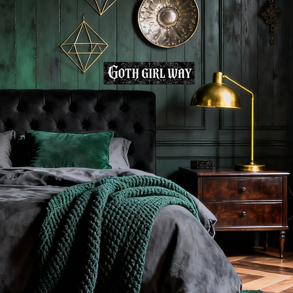 Goth Girl Way Metal Sign