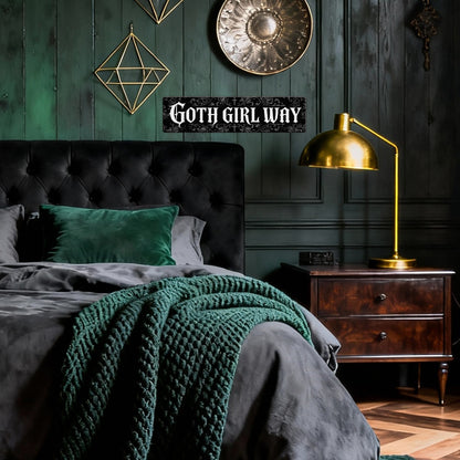 Goth Girl Way Metal Sign